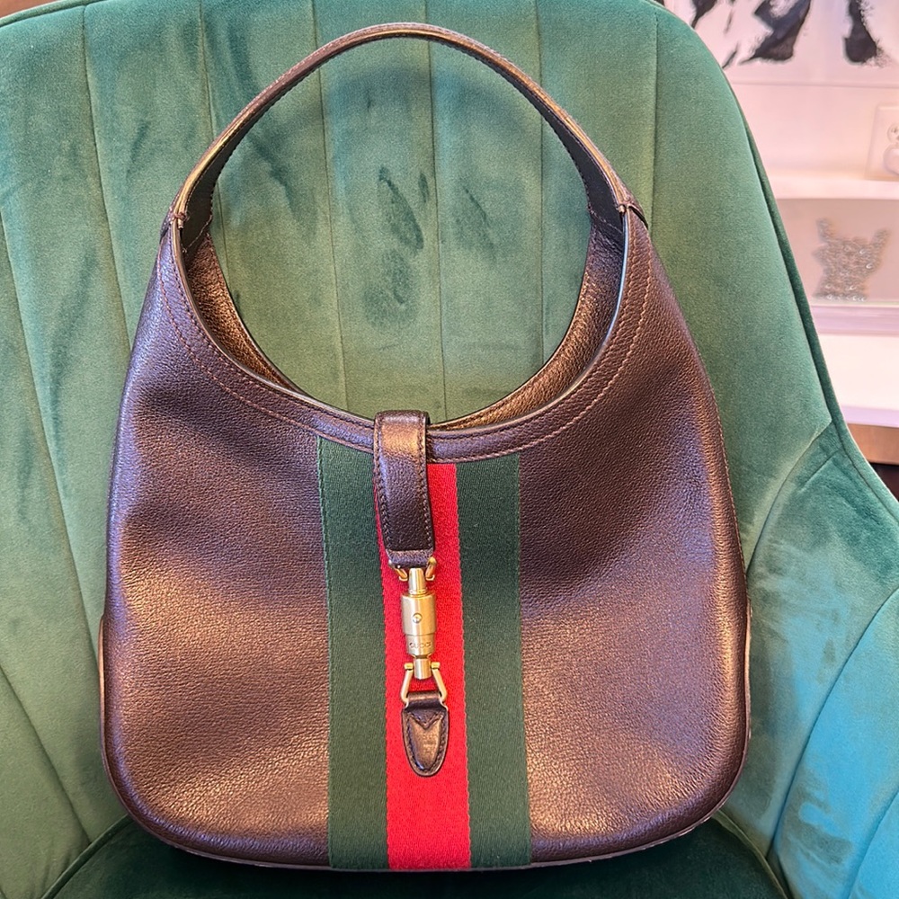 Gucci Black and Green Shoulder Bag